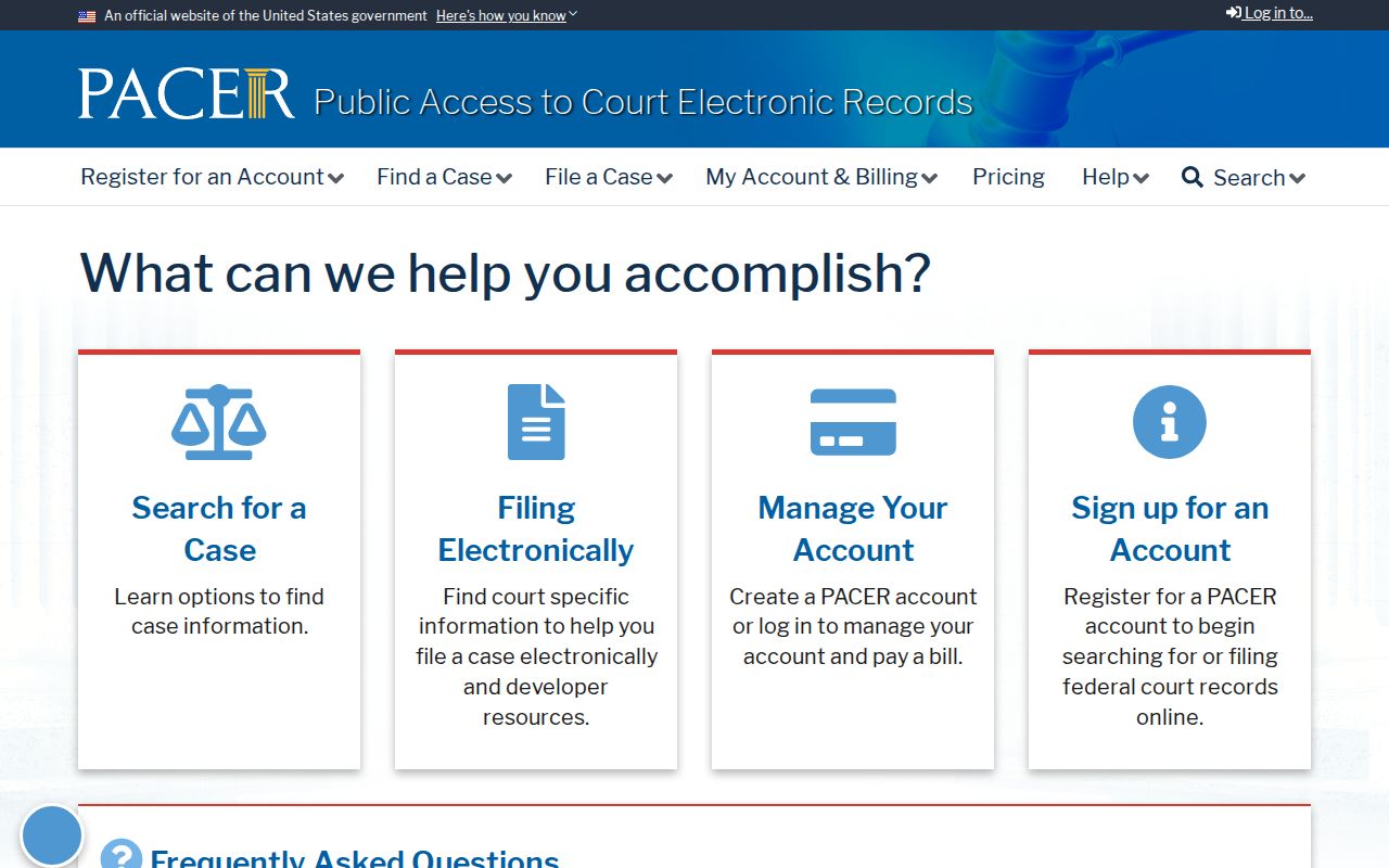 PACER federal court access outside Hardin County courts